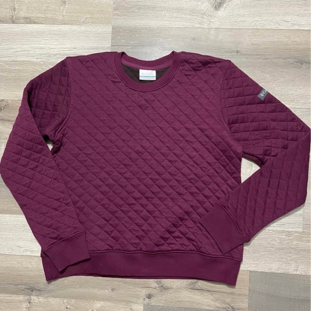 Columbia Quilted Crewneck Sweater - Burgundy